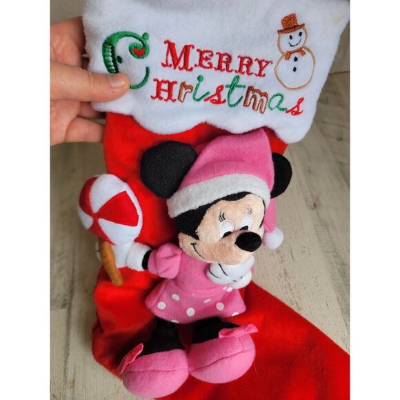 Vintage AS IS Merry Xmas Minnie mouse Disney stocking decor - Picture 4 of 6